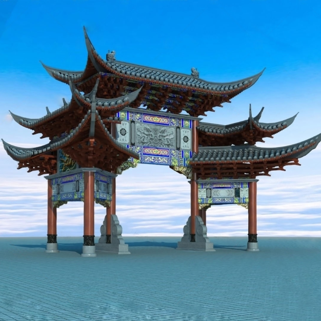中式牌坊3D模型